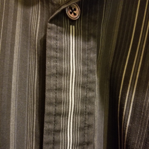 Façonnable Men's Black Striped Dress Shirt - Picture 6 of 6